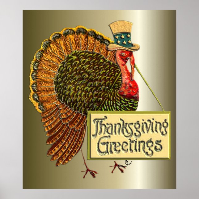 Poster Salutations de Thanksgiving (Devant)