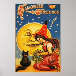 Poster Salutations d'Halloween vintage