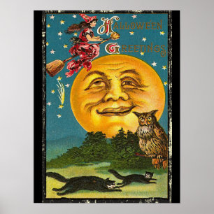 Poster Salutations d'Halloween vintage
