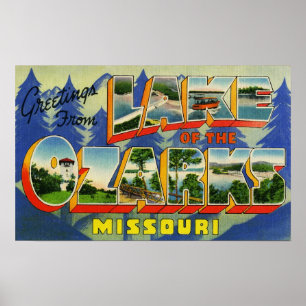 Poster Salutations du lac de l'Ozarks Missouri