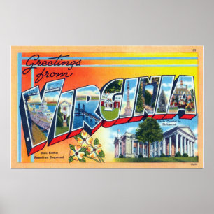 Poster Salutations vintages de Virginia Travel