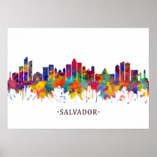 Poster Salvador Brazil Skyline