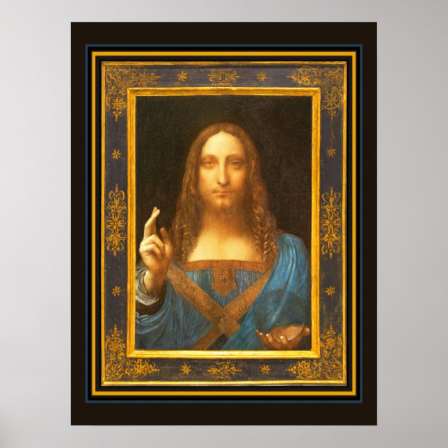 Poster Salvator Mundi c 1500 Leonardo da Vinci Art (Devant)