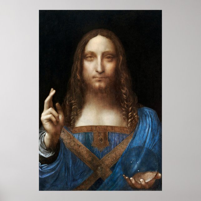 Poster Salvator Mundi de Leonardo da Vinci (vers 1500) (Devant)