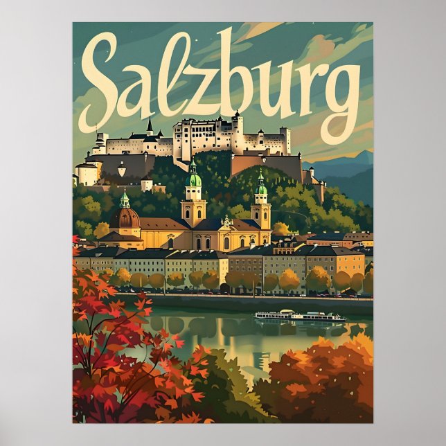 Poster Salzbourg Vintage (Devant)