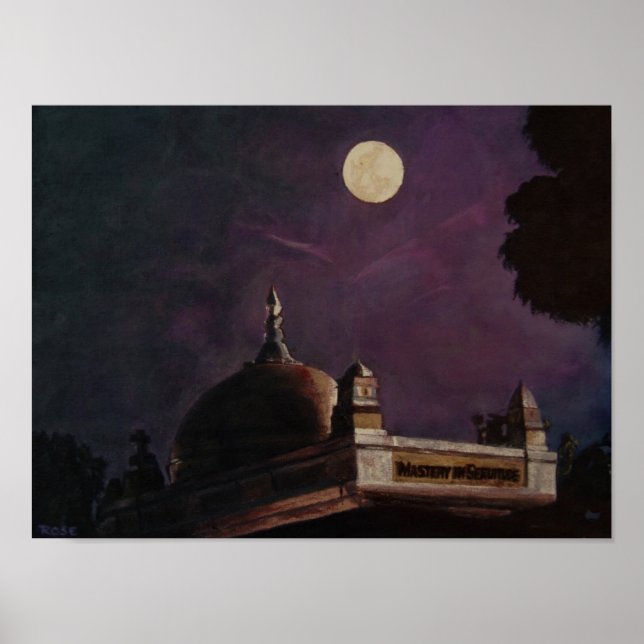 Poster Samadhi de Meher Baba à la nuit (Devant)