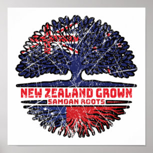 Poster Samoa Nouvelle-Zélande Nouvelle-Zélande Racines d'