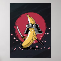 Samouraï Pixel et œuvre d'art de banane