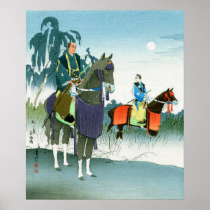 Poster Samouraï sur des chevaux Hasegawa Sadanobu III ann