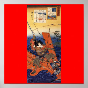 Poster Samouraïs à la guerre, circa 1800's