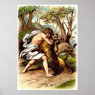 Poster Samson Et Le Lion