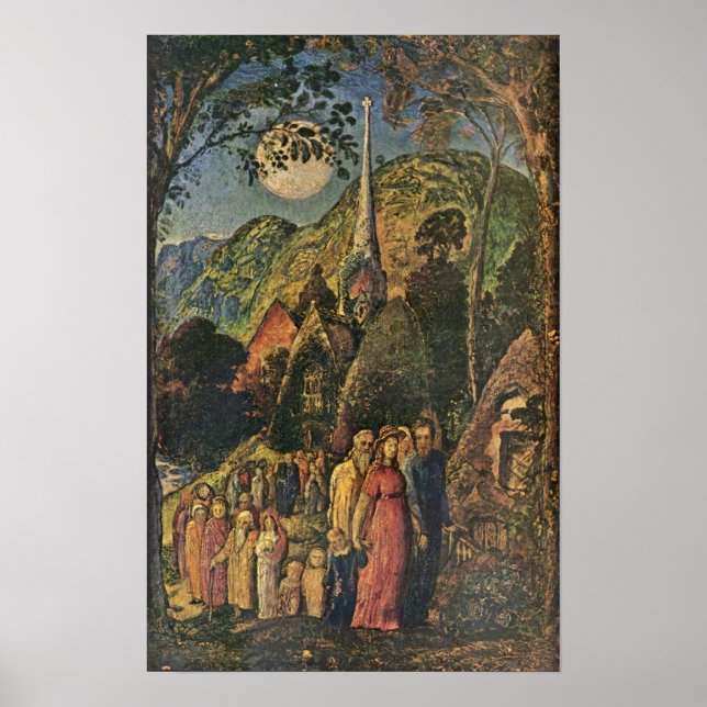 Poster Samuel Palmer - Après le service du soir (Devant)