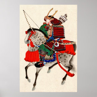 Poster Samurai à cheval 1878