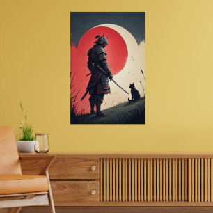 Poster Samurai et chat : Veillée sur la lune