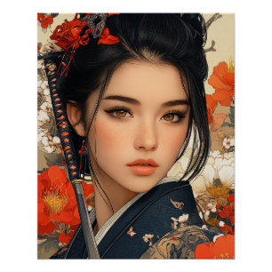 Poster Samurai Woman, Samurai Warrior Woman