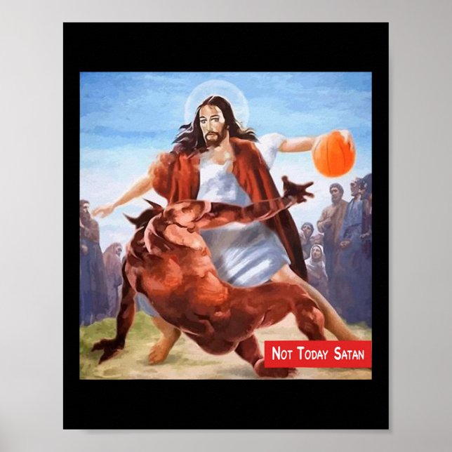 Poster S'amuser pas aujourd'hui Satan Jesus Crossover Bas (Devant)