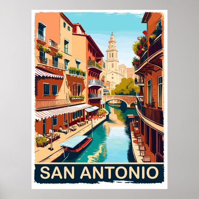 Poster San Antonio, Ville, Voyage (Devant)