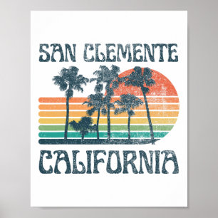 Poster San Clemente Californie Plage Vacances d'été Vint