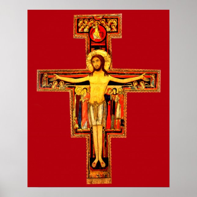 Poster San Damiano Crucifix St Frances d'Assise catholiqu (Devant)