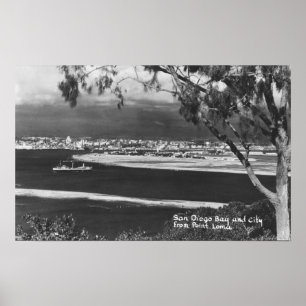 Poster San Diego, CA Bay and City from Point Loma