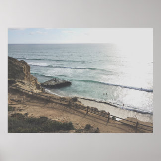 Poster San Diego Photo Torrey Pines Beach Grand imprimé