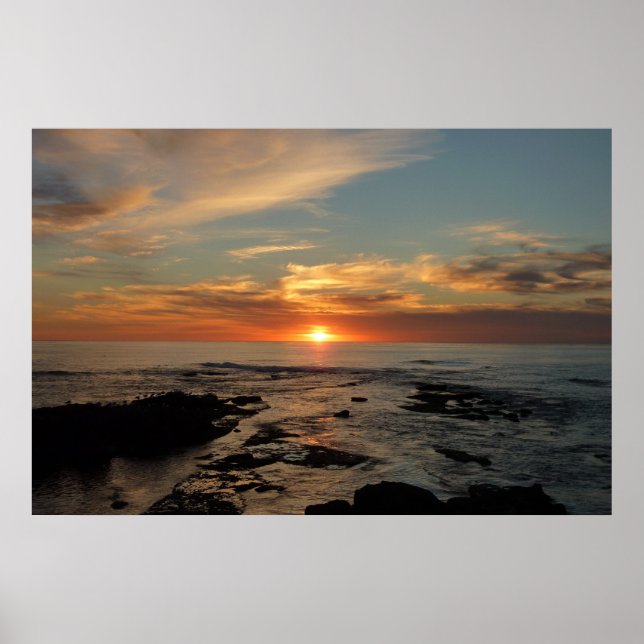 Poster San Diego Sunset II California Seascape (Devant)
