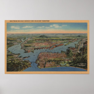 Poster San Francisco, CAAerial View from West