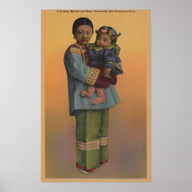 Poster San Francisco, CAChinese Femme & Baby (Devant)