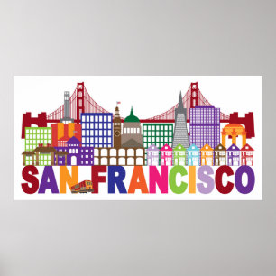 Poster San Francisco, Californie Design de typographie