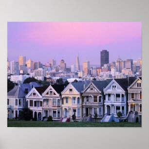 Poster San Francisco, Californie. Vue sur le Victoria