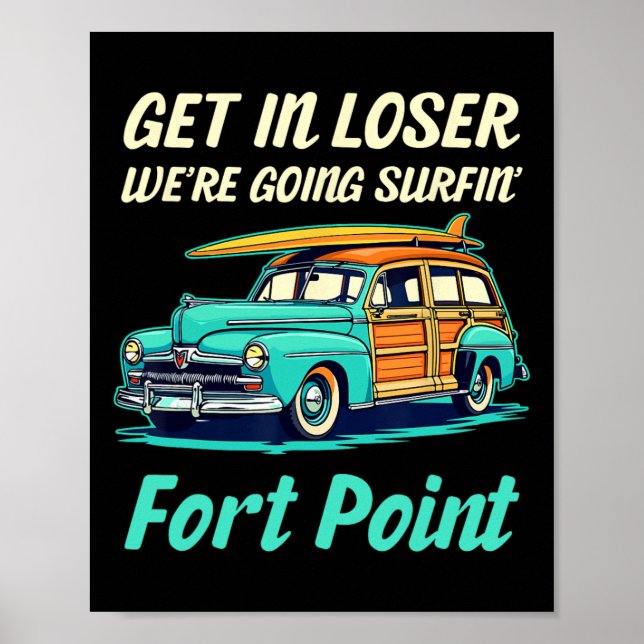 Poster San Francisco Fort Point Surf Girl Women Men Vinta (Devant)
