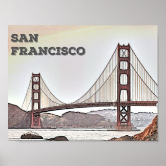 Poster San Francisco - Golden Gate Bridge