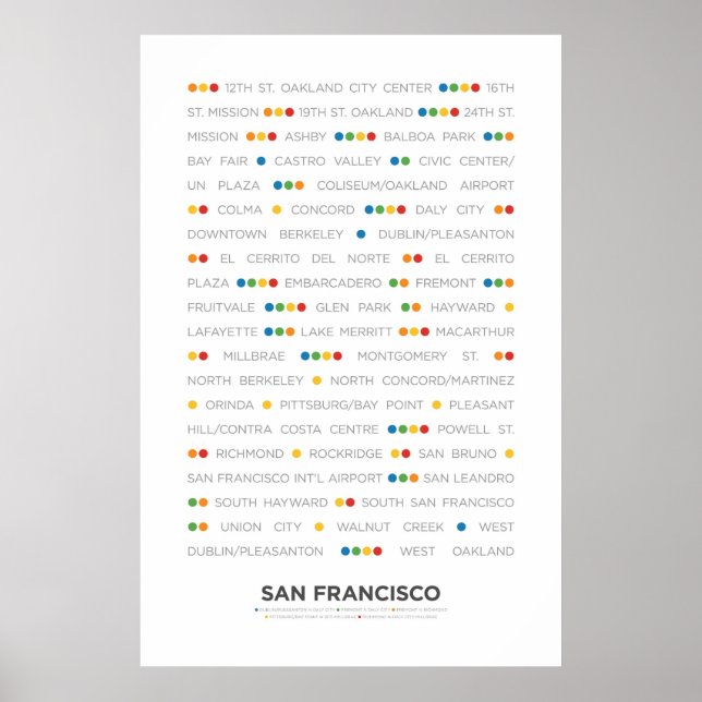 Poster San Francisco - MetroDots (Devant)