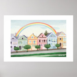 Poster San Francisco Pastel Peint Dames Grand Imprimé