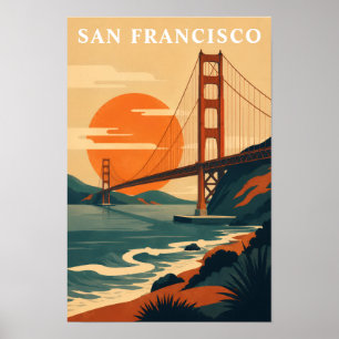 Poster San Francisco Voyage Style Vintage Golden Gate