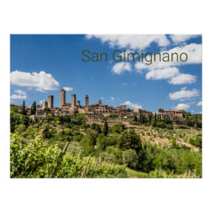 Poster San Gimignano Toscane Italie Panorama Souvenir