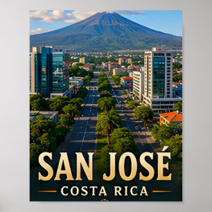 Poster San José Vallées Vertes et Beauté Costaricienne