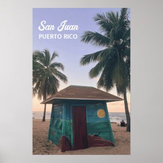 Poster San Juan Porto Rico Plage tropicale coucher de sol