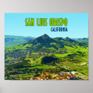 Poster San Luis Obispo Californie Vintage