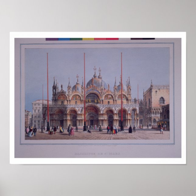 Poster San Marco, Venice, engraved by Brizeghel (litho) (Devant)