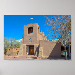 Poster San Miguel Chapel, Père Noël Fe, Nouveau-Mexique