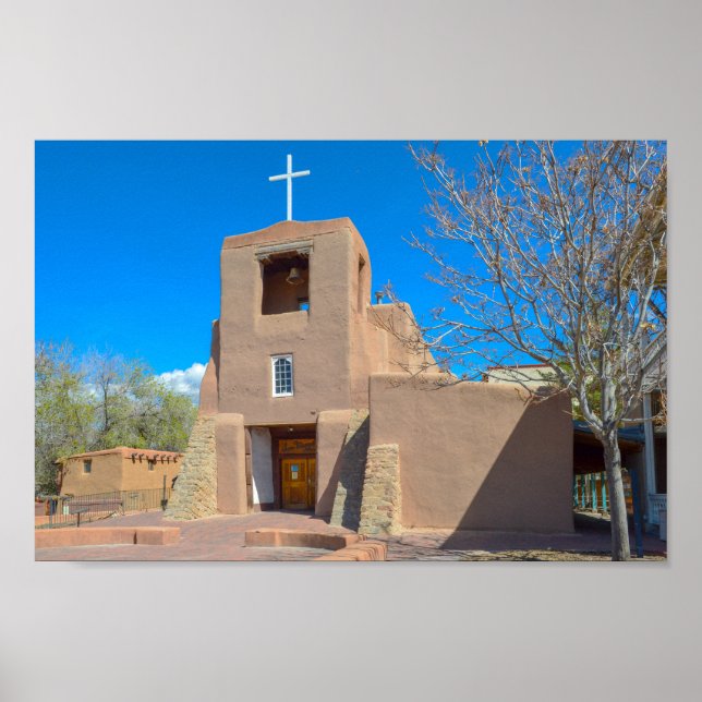 Poster San Miguel Chapel, Père Noël Fe, Nouveau-Mexique (Devant)