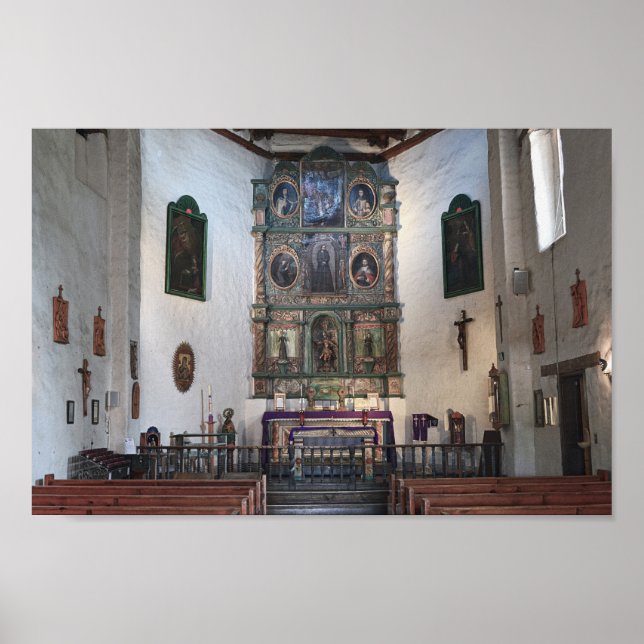 Poster San Miguel Mission Altar, Père Noël Fe (Devant)
