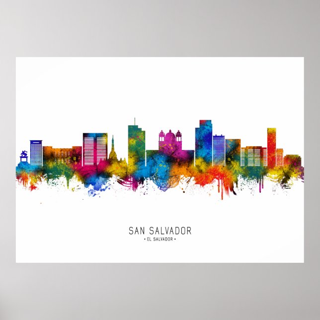 Poster San Salvador El Salvador Skyline (Devant)