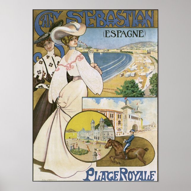 Poster San Sebastian Espana Place Royale (Devant)