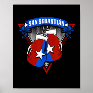 Poster San Sebastian Porto Rico Gants de boxe Puerto Ric