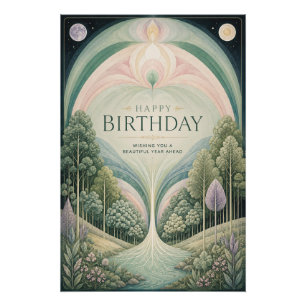 Poster Sanctuaire d'anniversaire de la forêt enchantée