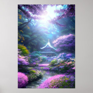 Poster Sanctuaire dans le Jardin vibrant