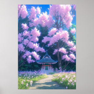 Poster Sanctuaire de Charme sous la fleur de cerisier