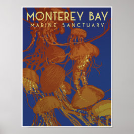 Poster Sanctuaire marin de la baie de Monterey; méduses